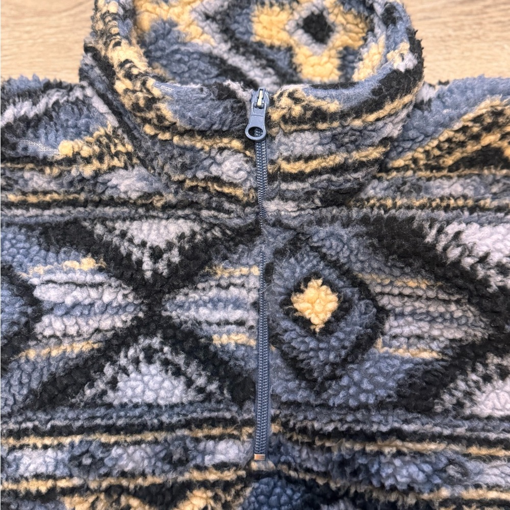 Men’s Wrangler Sherpa 1/4 Zip Pullover China Blue - Picture 2 of 5